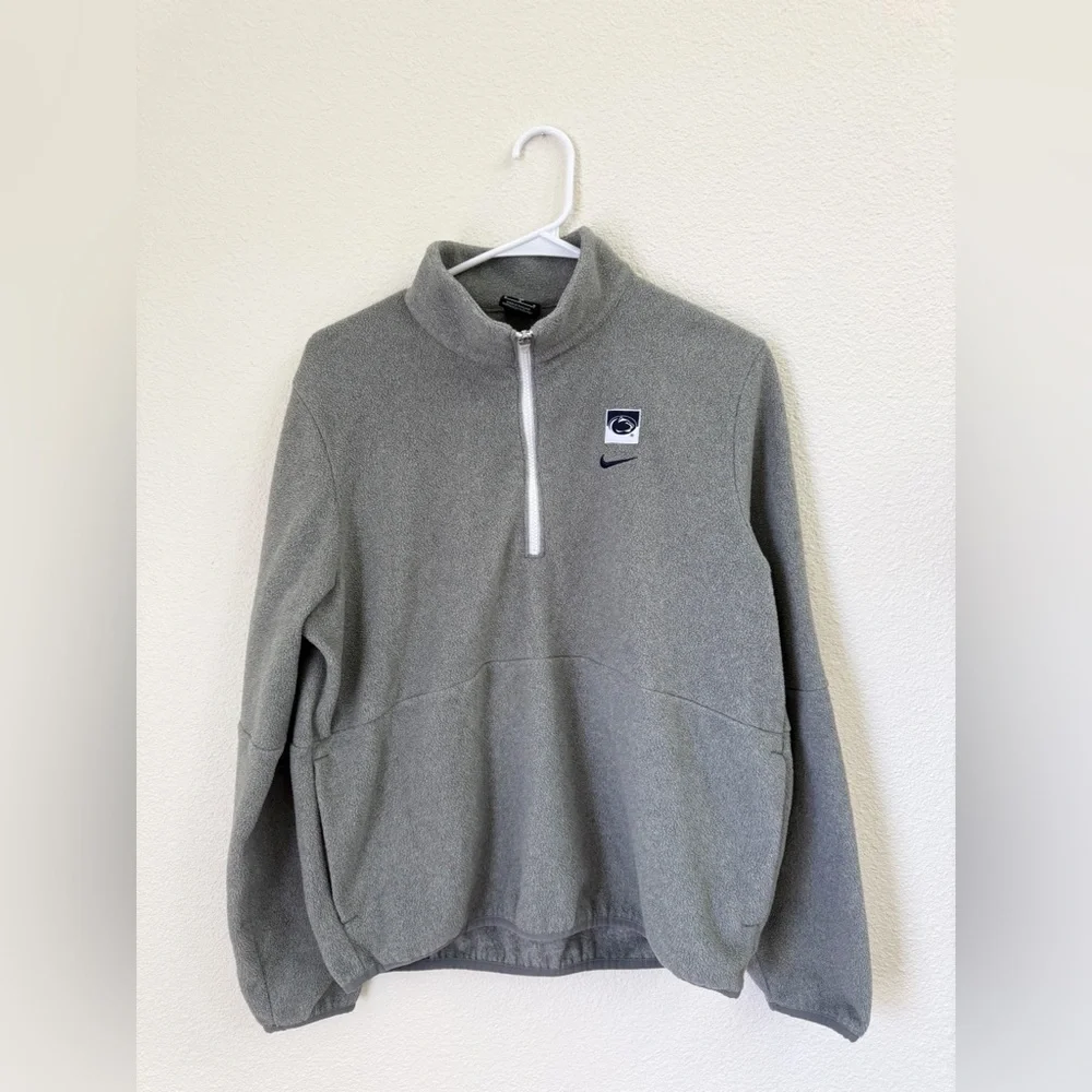 Nike Gray Kansas State Wildcats Quarter Zip Fleece Pullover Sweatshirt Size M